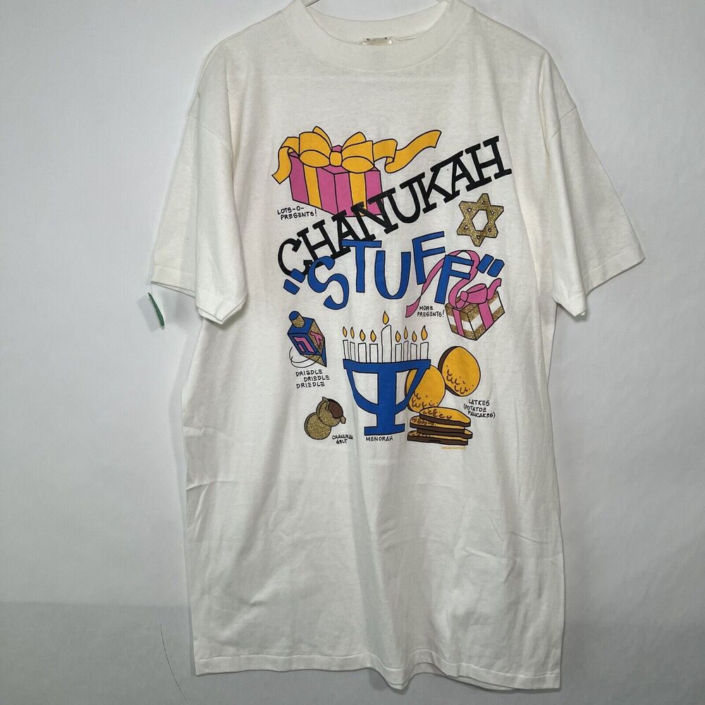 VTG Chanukah Ground Control Tall T Shirt OSFA (Fits Like Large) Single Stitch